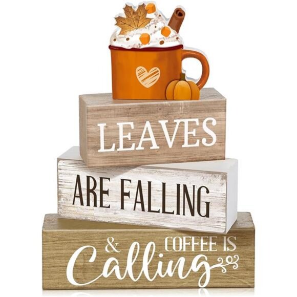 4 Pcs Fall Decorations for Home Thanksgiving Tiered Tray Decor Fall Tabletop - Picture 1 of 7